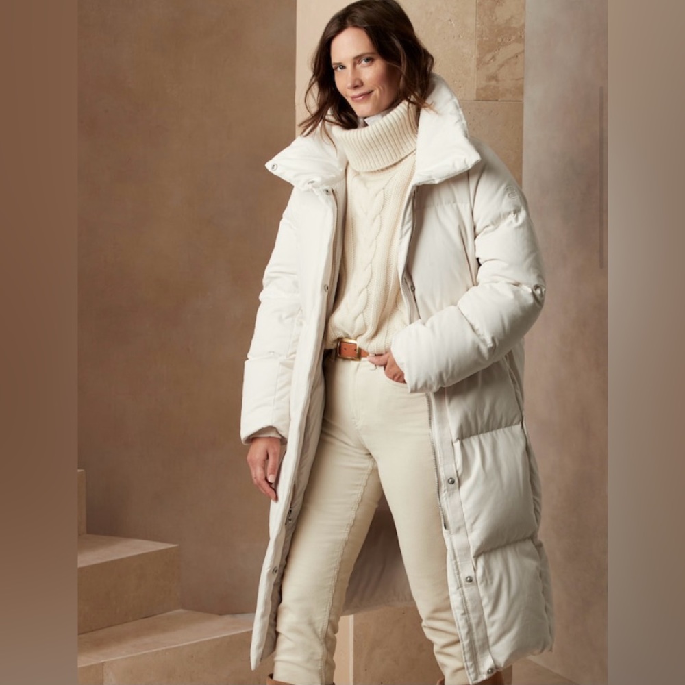 Banana Republic water-repelent long puffer coat